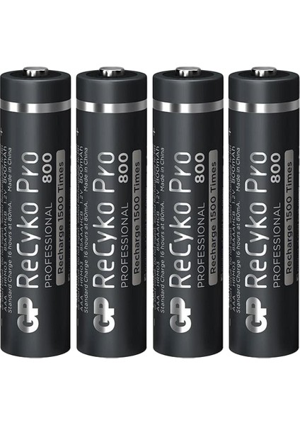 Gp Recyko Pro Ince Aaa 800 Mah Şarjlı 4lü Pil GP85AAAHCB-2EB4 (GPRHCH83B205)