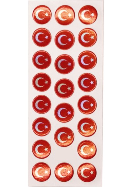 Sticker Kabartmalı Stiker Defter, Planlayıcı Etiket Türk Bayrağı (CB313) 16X7 cm