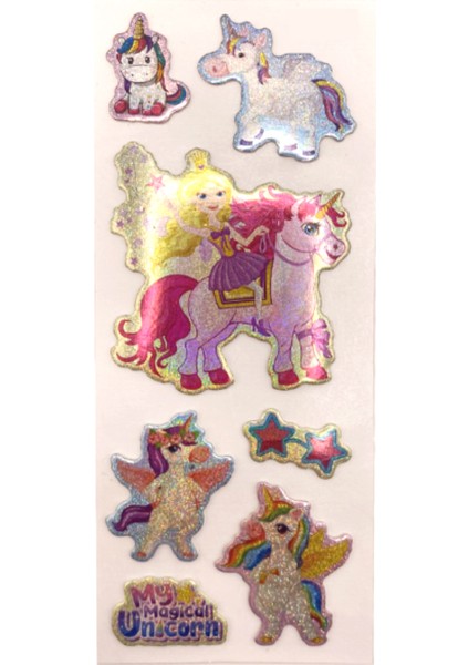 Sticker Kabartmalı Stiker Defter, Planlayıcı Etiket Unicorn (CB464) 16X7 cm