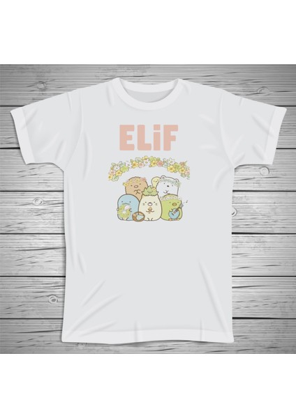 Penguen Karakterli Çocuklara Özel Isim Baskılı Tshirt , Micro Polyester Terletmez Kumaş