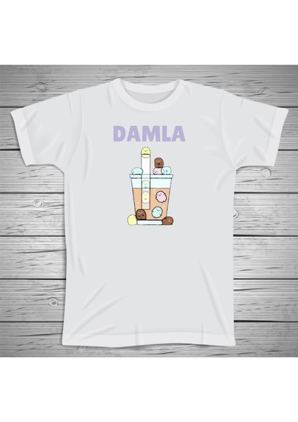 Penguen Karakterli Çocuklara Özel Isim Baskılı Tshirt , Micro Polyester Terletmez Kumaş