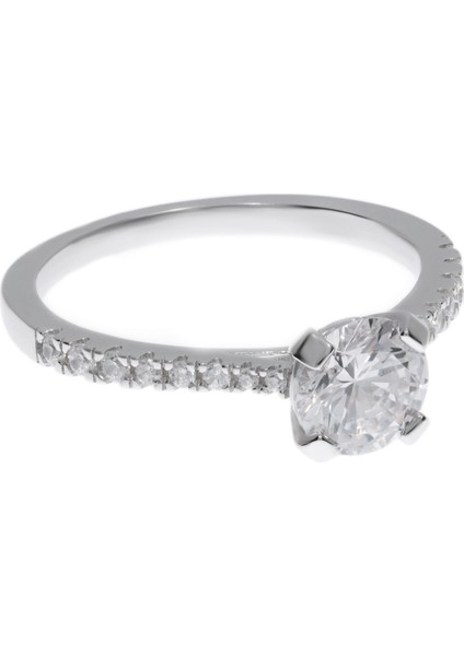 Kadın Tek Taş Gümüş Yüzük