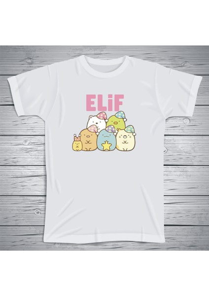 Penguen Karakterli Çocuklara Özel Isim Baskılı Tshirt , Micro Polyester Terletmez Kumaş