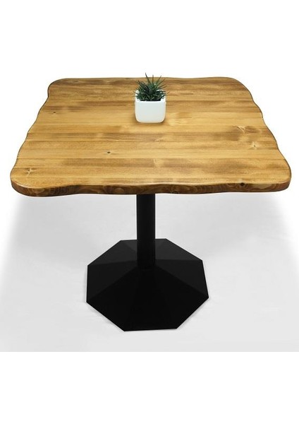 Doğal Ağaç Masif Kütük Masa Yemek Masası ( Metal Ayak ) 75 cm x 75 cm modelleri