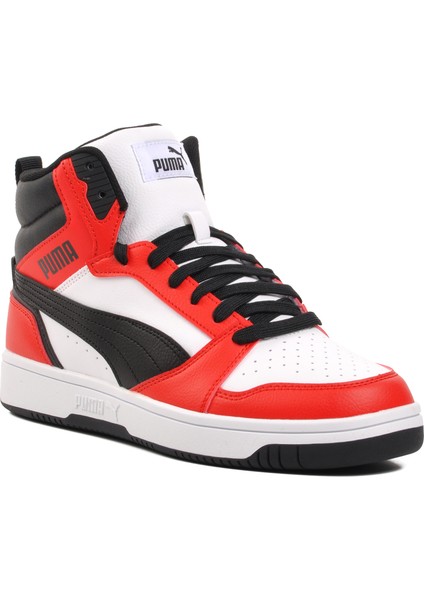 392326 Rebound V6 Beyaz-Siyah-Kırmızı Unisex Hi Sneaker modelleri