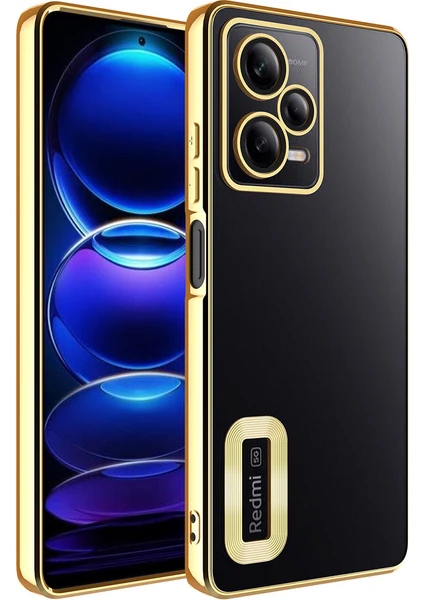 Xiaomi Redmi Note 12 5g Kılıf Slot Kamera Korumalı Logosu Açık Lazer Silikon Kılıf Gold