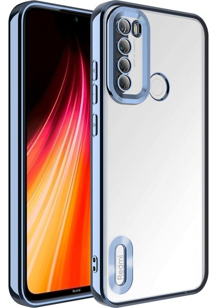 Xiaomi Redmi Note 8 Kılıf Slot Kamera Korumalı Logosu Açık Lazer Silikon Kılıf Sierre Blue