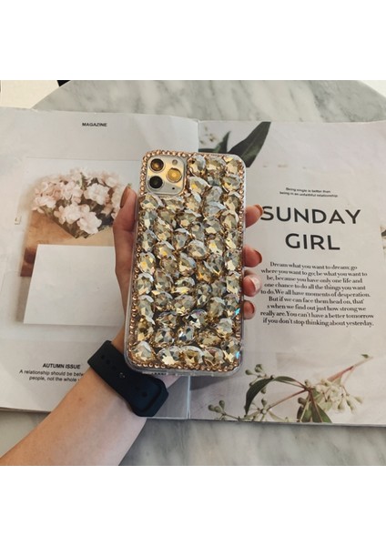 Apple Iphone 13 / 14 Uyumlu Crystal Taşlı Lux Kokoş Kılıf