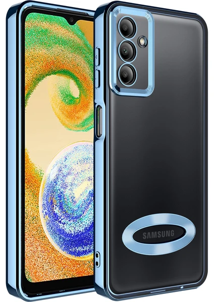 Samsung A04S Kılıf Slot Kamera Korumalı Logosu Açık Lazer Silikon Kılıf Sierre Blue