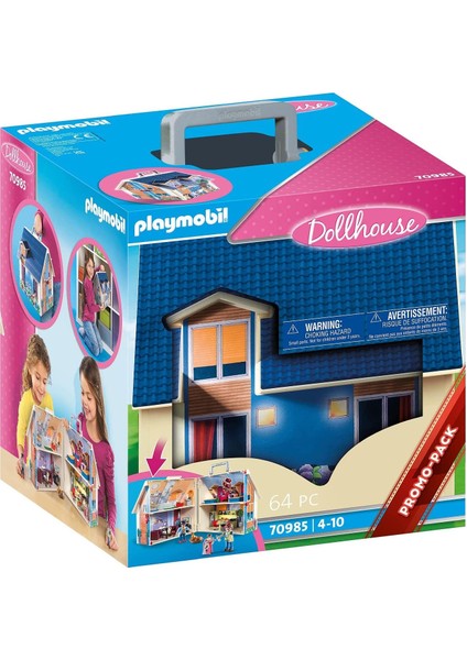 Playmobıl Dollhouse 70985 Taşınabilir Bebek Evi Kulplu, Katlanabilir, 4 Yaş ve Üzeri Çocuklar Için Oyuncak