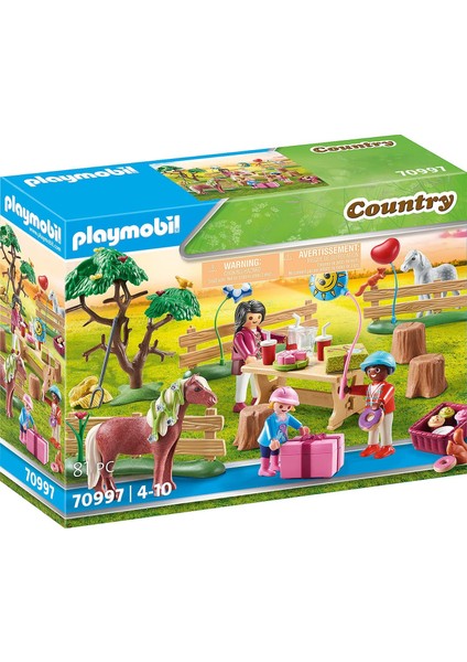 Playmobıl Country 70997 Midilli Çiftliğinde Çocuk Doğum Günü Partisi, 4 Yaş ve Üstü Çocuklar Için Oyuncak