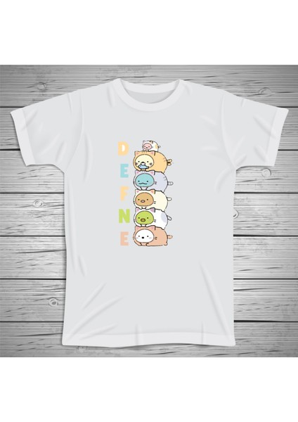 Penguen Karakterli Çocuklara Özel Isim Baskılı Tshirt , Micro Polyester Terletmez Kumaş