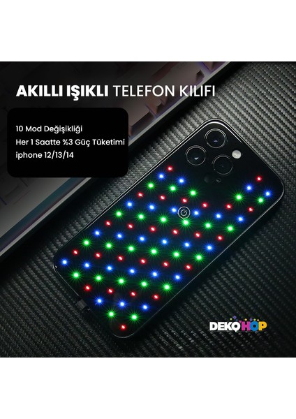 Apple iphone 13 Pro Uyumlu LED Işıklı Gece Lambası Telefon Kılıfı