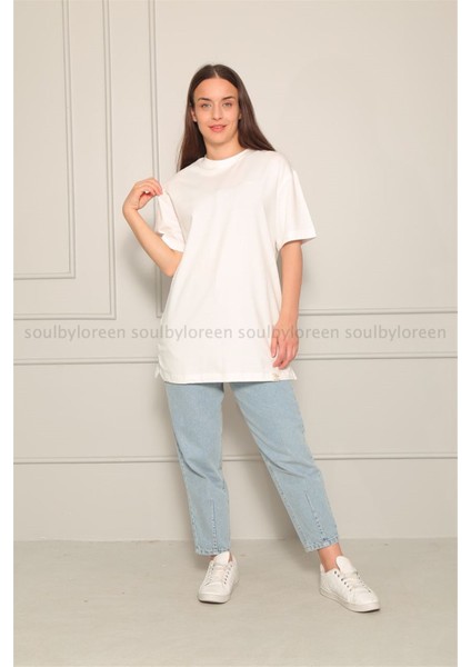 Soul 30727 Kısa Kol Tshirt - Ekru