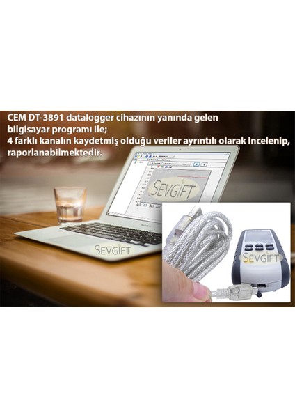 C.E.M Dt - 3891G Sıcaklık Kayıt Cihazı 4 Kanallı Datalogger