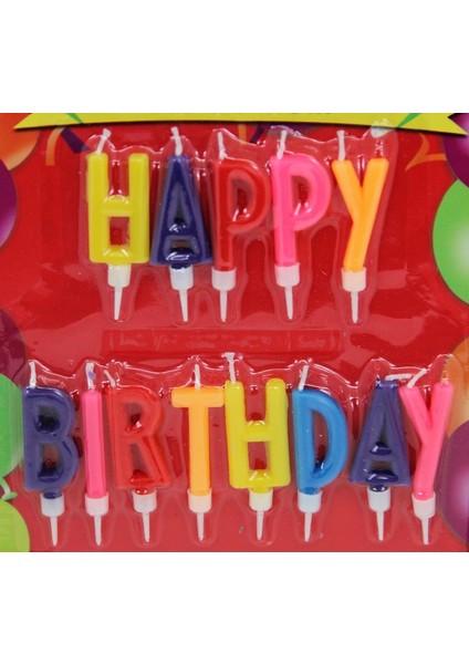 Happy Birthday Renkli Harf Pasta Mum Seti