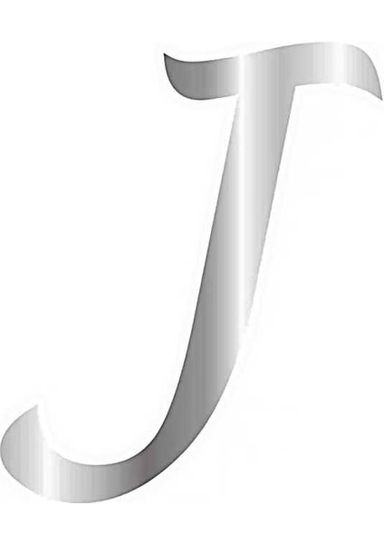 Pleksi Çubuksuz Alfabe 6 cm / Gümüş - J