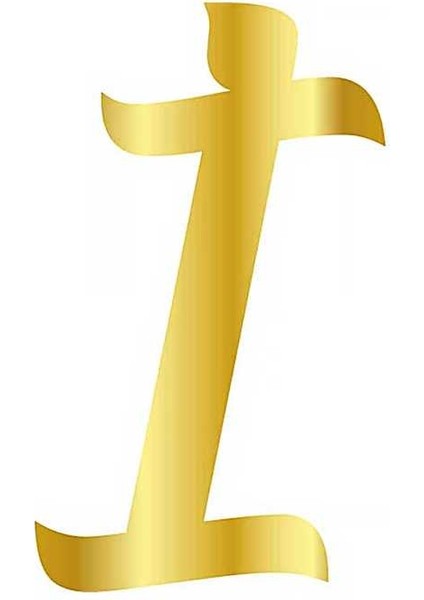 Pleksi Çubuksuz Alfabe 6 cm Altın - I