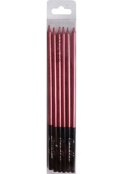 Doğum Günü Pasta Mumu Pastel 16 cm - 6'lı Kırmızı