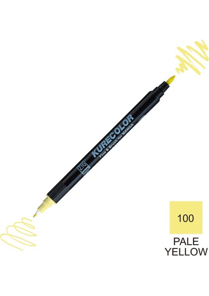 Kurecolor Mangaka Fine&brush Çift Taraflı Kalem CNKC-2200 No 100 Pale Yellow