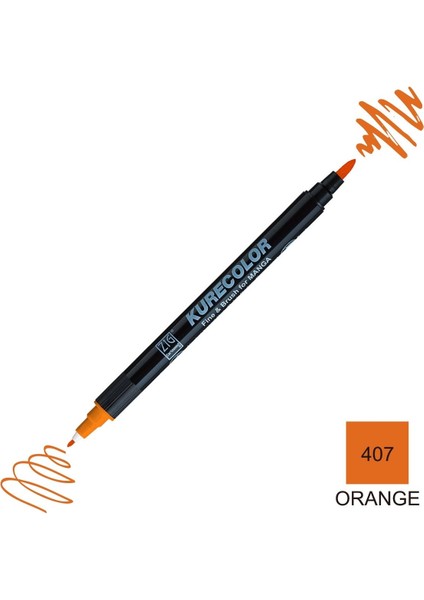 Kurecolor Mangaka Fine&brush Çift Taraflı Kalem CNKC-2200 No 407 Orange