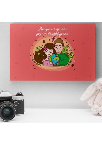 Romantik Tasarımlı Mini Kanvas Tablo - NO12 19X27.5 cm