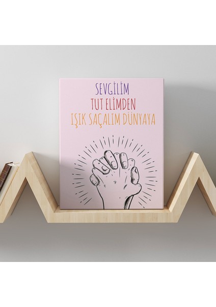 Romantik Tasarımlı Mini Kanvas Tablo - NO23 19X27.5 cm