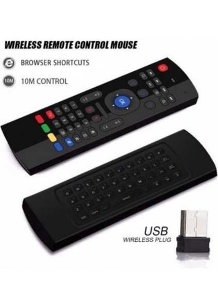 Kablosuz Klavye Mouse Smart Tv Box Pc Şarjlı Akıllı Kumanda Klavyeli Akıllı Tv Kumandası