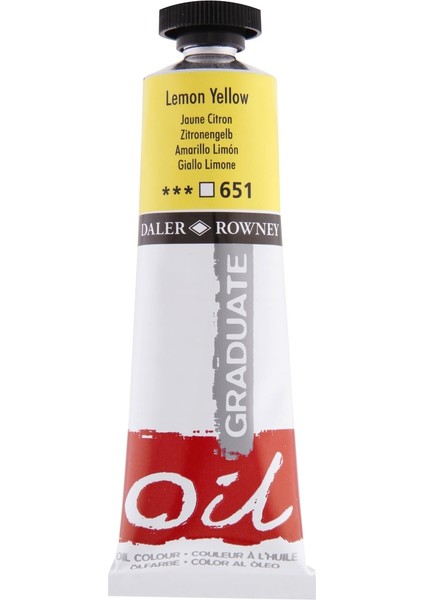Graduate Yağlı Boya 38ML 651 Lemon Yellow