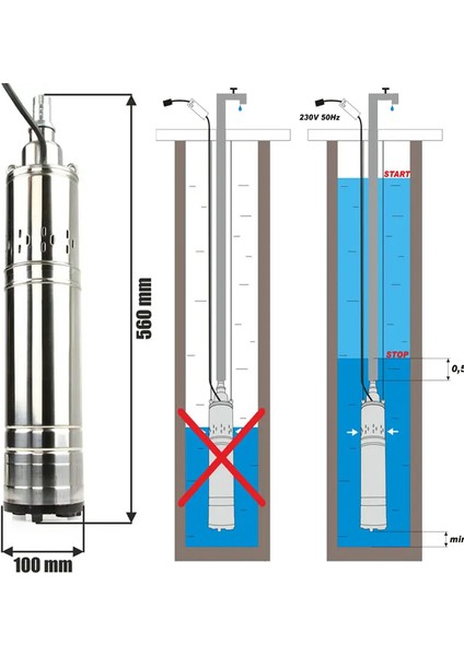 Metal Dişli Paslanmaz Gövdeli 10Cm Çap Derin Kuyu Kalem Dalgıç Pompa Dqdg750 1Hp 0.75Kw 70Mt Basar fırsatları