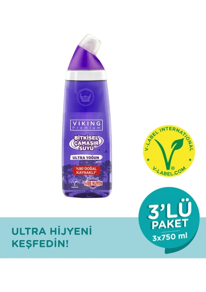 Premium Ultra Çamaşır Suyu Misk 750 ml 3 Adet