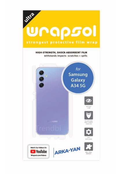 Samsung Galaxy A34 Arka ve Yan Kaplama Koruyucu Poliüretan Film fiyatları