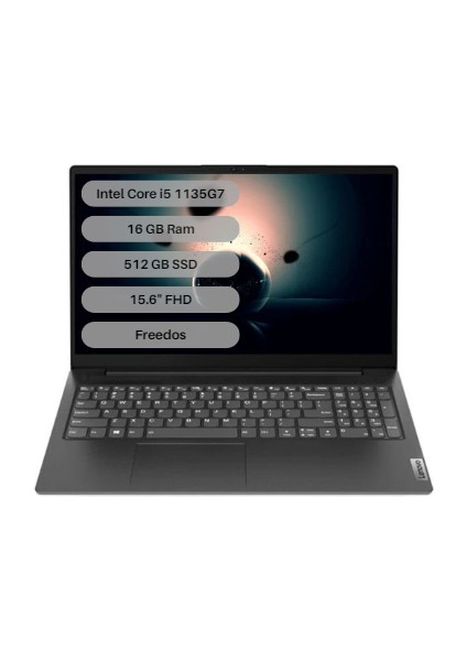 V15 G2 Itl Intel Core I5 1135G7 16GB 512GB SSD Freedos 15.6" Fhd Taşınabilir Bilgisayar 82KB00CATX16