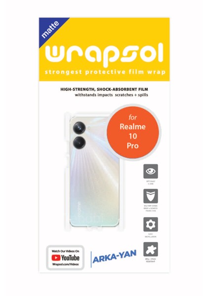 Realme 10 Pro Mat Arka ve Yan Kaplama Tam Kapatan Poliüretan Film fiyatları