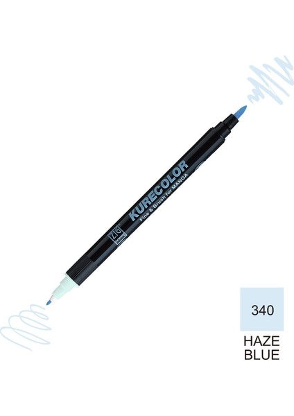 Kurecolor Mangaka Fine&brush Çift Taraflı Kalem CNKC-2200 No 340 Haze Blue