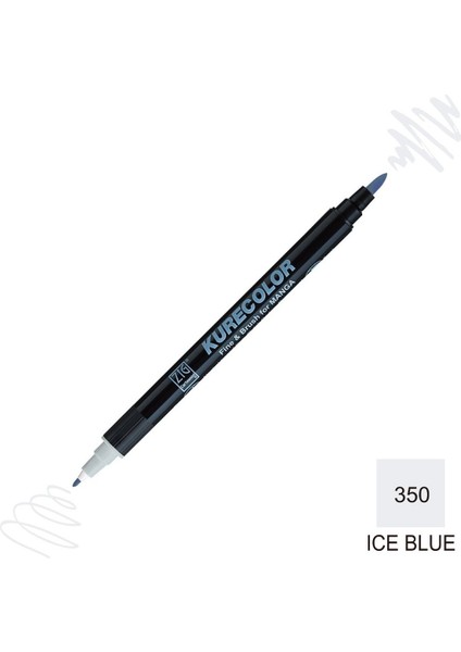 Kurecolor Mangaka Fine&brush Çift Taraflı Kalem CNKC-2200 No 350 Ice Blue
