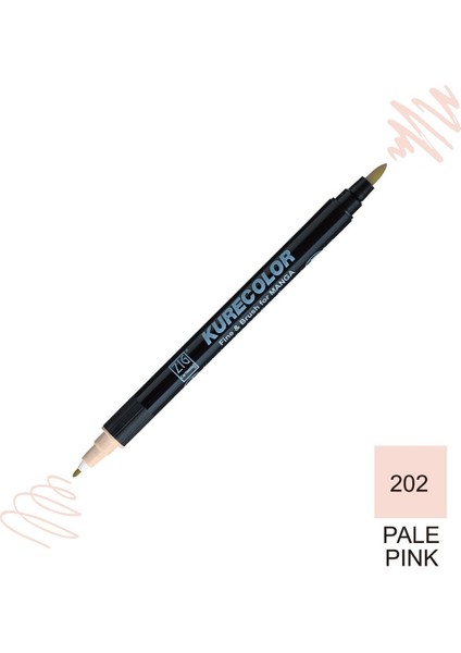 Kurecolor Mangaka Fine&brush Çift Taraflı Kalem CNKC-2200 No 202 Pale Pink