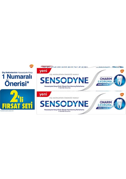 Sensodyne Onarım & Koruma Derin Onarım Diş Macunu (2 x 75 Ml)