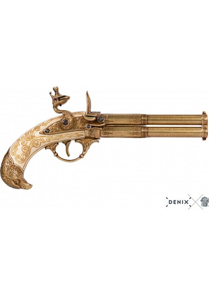 Koleksiyon Grubu-Revolvıng 2 Barrel Flıntlock Pıstol, France 18TH. C.-JDNX1305