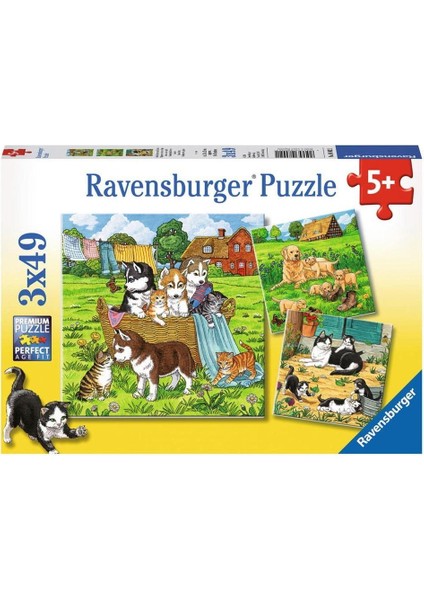 3X49 Parça Puzzle Tatlı Hayvancıklar 080021