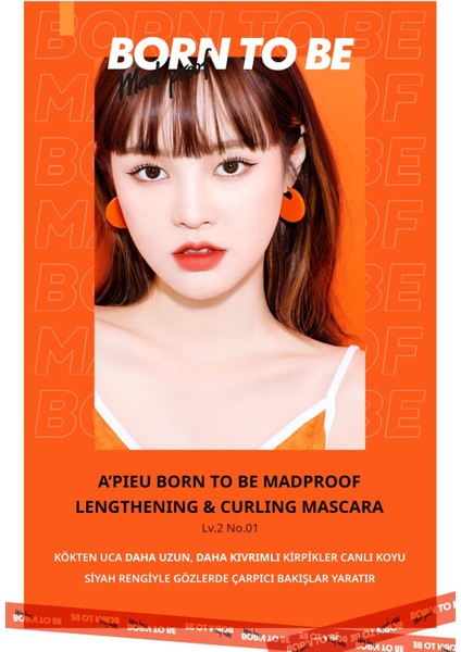 Kıvırma Özelliğine Sahip Maskara A'PIEU Born To Be Madproof Lengthening&Curling Mascara (Lv.2) (No.0 fiyatları