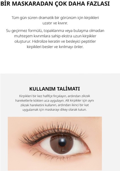 Kıvırma Özelliğine Sahip Maskara A'PIEU Born To Be Madproof Lengthening&Curling Mascara (Lv.2) (No.0 modelleri