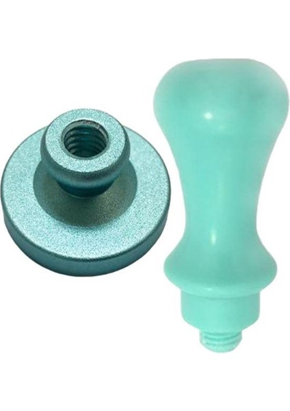 Mührü Mumu Damga 30MM Yuvarlak Boş Alüminyum Turkuaz Eloksal Kafa
