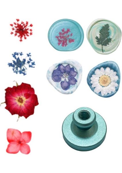 Mührü Mumu Damga 30MM Yuvarlak Boş Alüminyum Turkuaz Eloksal Kafa modelleri