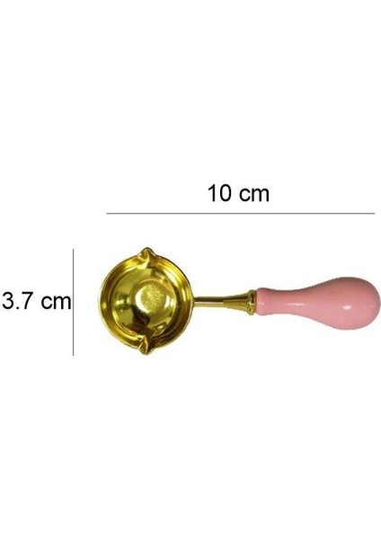 Mum Mühürü Çinko Eritme Kaşığı Çift Oluklu Ahşap Su Pembe Saplı modelleri