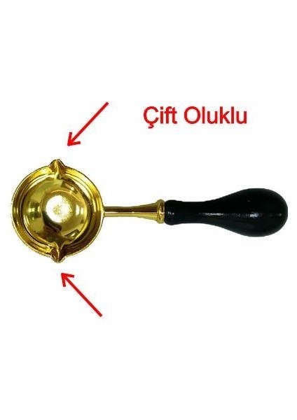 Mum Mühürü Çinko Eritme Kaşığı Çift Oluklu Ahşap Su Siyah Saplı fırsatları
