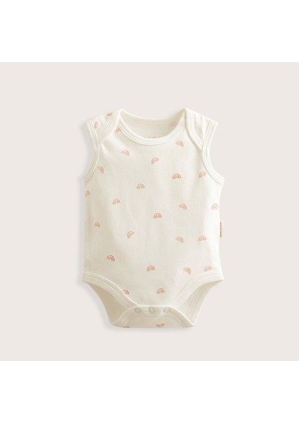 Rainbow Yenidoğan Kolsuz Body Ekru