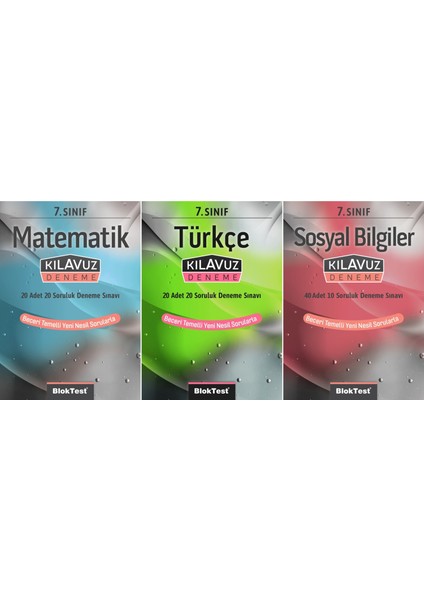7. Sınıf Matematik + Türkçe + Sosyal Kılavuz Deneme Seti 3 Kitap 2023