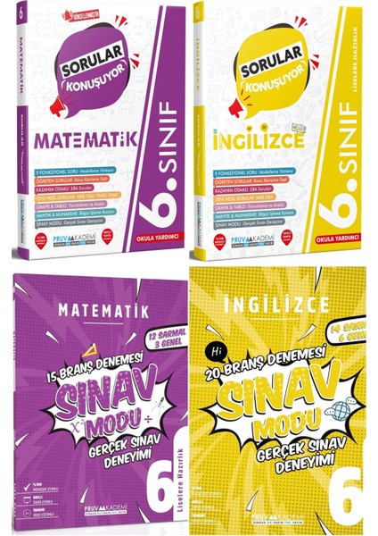 6. Sınıf Matematik - Ingilizce Sorular Konuşuyor - Deneme Seti 2023 4 Kitap