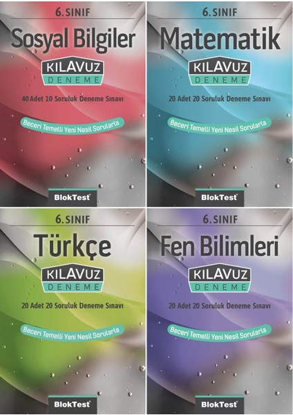 6. Sınıf Matematik + Türkçe + Fen + Sosyal Kılavuz Deneme Seti 4 Kitap 2023